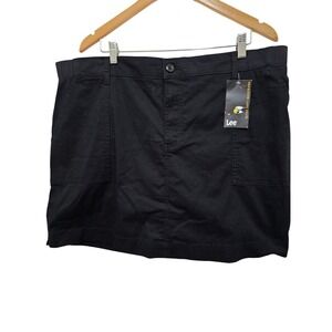 Lee Women's Black Cotton Blend Skirt With Pockets & Mesh Liner Size 20 New